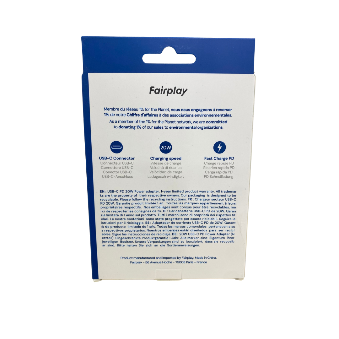Adaptateur Secteur USB-C 20W